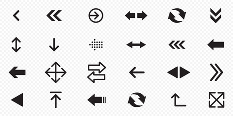 Arrow icon set. Arrow. Cursor. Collection different arrow signs. Black arrows icons.  Arrow. Cursor. Vector illustration eps 10  