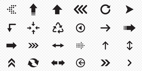 Arrow icon set. Arrow. Cursor. Collection different arrow signs. Black arrows icons.  Arrow. Cursor. Vector illustration eps 10  