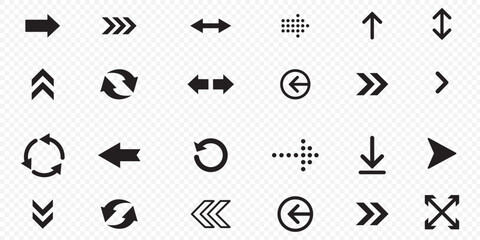 Arrow icon set. Arrow. Cursor. Collection different arrow signs. Black arrows icons.  Arrow. Cursor. Vector illustration eps 10  
