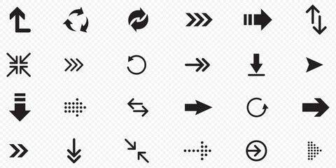 Arrow icon set. Arrow. Cursor. Collection different arrow signs. Black arrows icons.  Arrow. Cursor. Vector illustration eps 10  