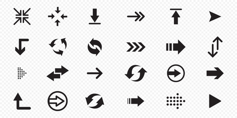  Arrow vector icon. Arrows collection. Arrows vector icon. Arrow icon. Set of big black vector arrows. 