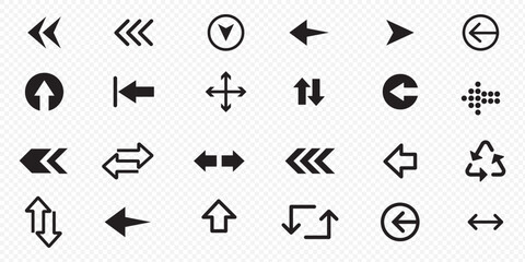 Arrows big black set icons, arrow icon, modern simple arrows .  Arrow vector icon. Arrows collection. Vector illustration.  
