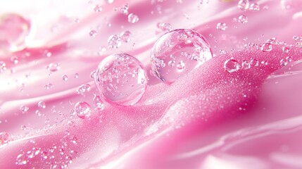 Close-Up of Pink Transparent Gel with Bubbles Inside