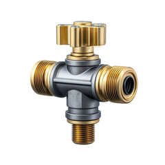 Brass and Stainless Steel Adjustable Valve for Plumbing Applications with Detailed Design and Features on transparent background