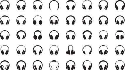 Headphones Icons Set Vector Illustration