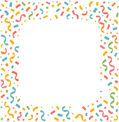 Colorful Confetti and Streamers Frame Borde.eps