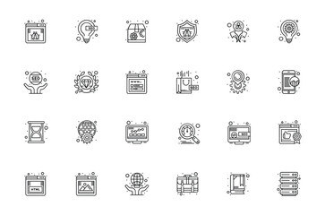SEO icons minimalist and sleek design