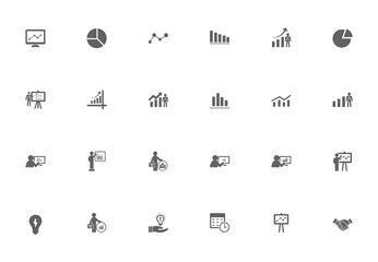 Business data presentation icons collection
