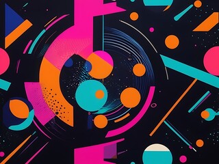 Obraz premium unique abstract wide background with geometric shapes