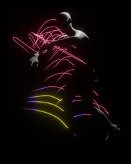 Mann im Licht und in Bewegung