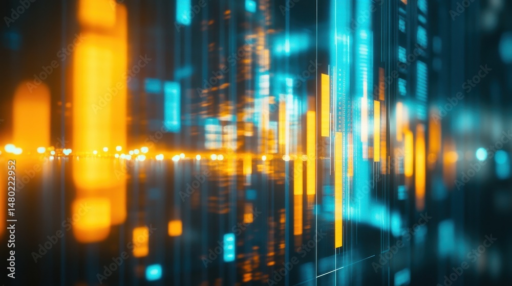 Fototapete abstract data visualization with bright colors and dynamic patterns