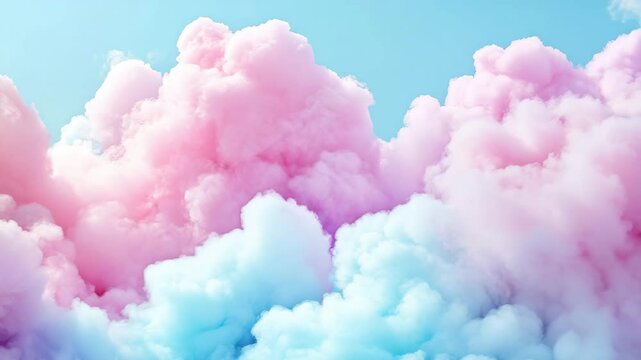 Dreamy Aerial Pink Blue Clouds Motion Background