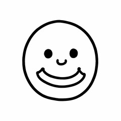 Fototapeta premium Cute hand drawn smiling icons in minimalist style for kids and stickers on white background