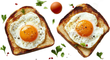Crispy Toasted Bread with Fried Eggs