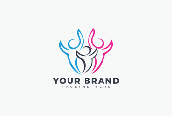 Happy Family Logo Design Element