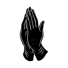 Praying Hands Silhouette vector illustration