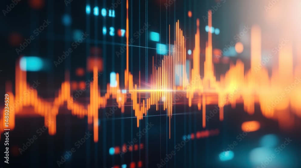 Poster Abstract Sound Wave Visualization with Bright Colorful Elements