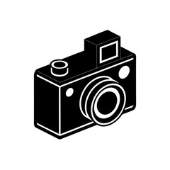 toy camera with viewfinder on white background  .svg