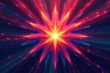 Obraz premium Geometric starburst, sharp lines, vibrant colors , pattern, clean, design