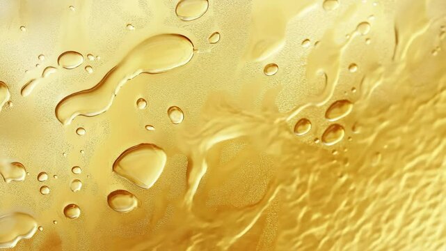 Golden Liquid Abstract Background with Droplets