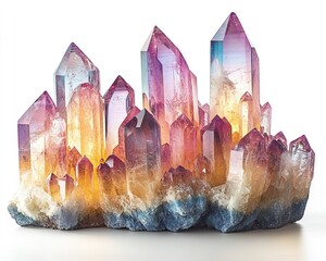 Vibrant cluster of multi-colored crystals showcasing natural beauty and intricate formations