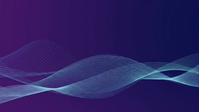 Purple Blue Abstract Wave Motion &ndash; Elegant Line Flow Animation for Modern Backgrounds