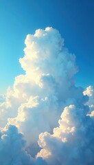 Vast blue sky canvas dotted with fluffy cumulus clouds, bathed in golden sunlight , beautiful, scene, outdoor