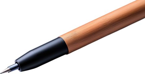 Close-up of a Wooden Ballpoint Pen