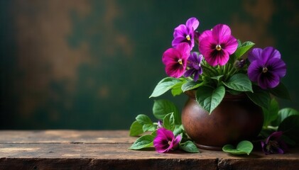Vibrant African violets in a rustic Irish setting , healthy, plants