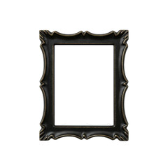 Ornate frame on black background. Classic, vintage style. Detailed borders & dark aesthetic