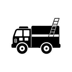 toy fire truck with ladder on white background   .svg