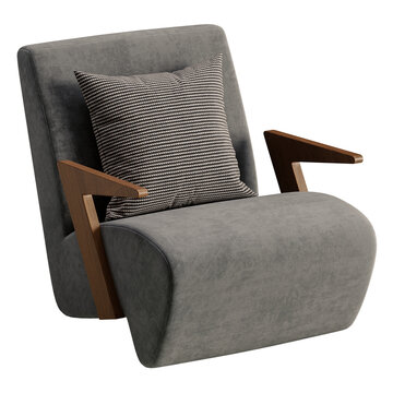 recommend clip art: A grey chair with a pillow on it