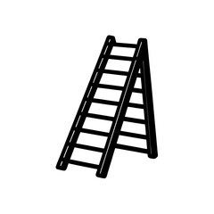 toy ladder with plastic rungs on white background  