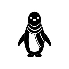 toy penguin with scarf on white background  .svg