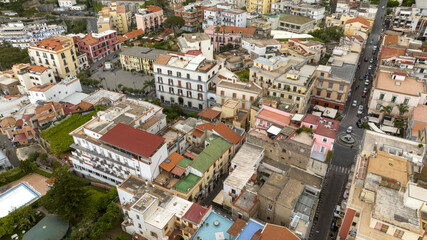 Obraz premium Aerial view of a street of Vico Equense. It is a city in the province of Naples, Campania, Italy.