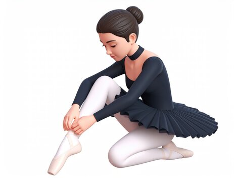 Ballet Dancer: A Serene 3D Illustration