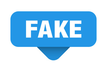 fake sticker. fake sign on transparent background