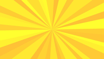 Yellow pop sunburst background. Pop bright concentration line background and promotional template.
