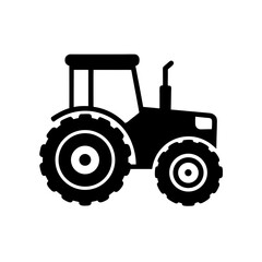 toy tractor with big wheels on white background 