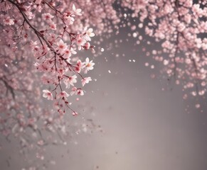 Soft focus image of falling cherry blossom petals against a blurry backdrop, Japanese aesthetic ,  pink,  flower,  floral