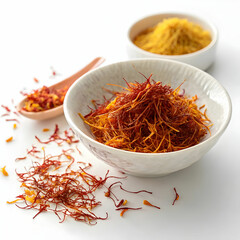 Fototapeta premium exotic saffroninfused dish photo on white isolated