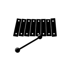 toy xylophone with mallet on white background  .svg