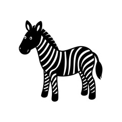 toy zebra with painted stripes on white background 