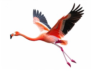 Flamingo in Flight: A Vibrant, Artistic Depiction