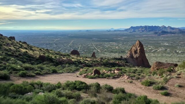 Arizona Desert Landscape Drone Shot Rock Formations