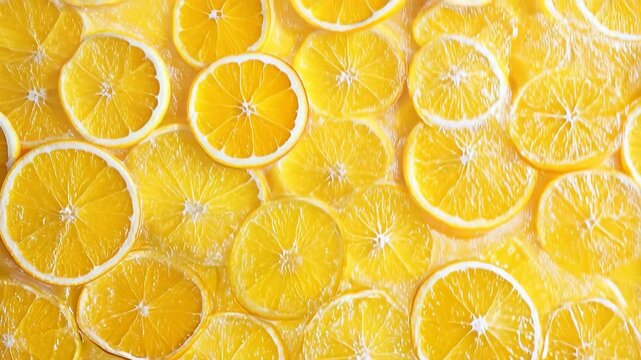 Juicy Orange Slices Fresh Citrus Fruit Pattern Texture