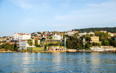 Fototapeta premium view of the old town beach of buyukada, adalar, prince islands in istanbul