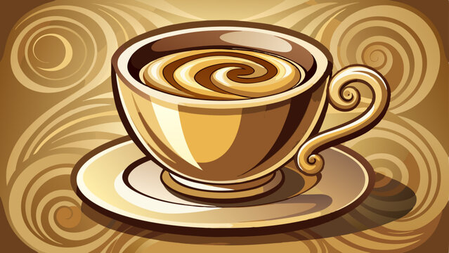 Isolated on a transparent background, this elegant coffee cup becomes the centerpiece of any caf&eacute;-inspired design. The creamy tones and precise spiral evoke warmth, comfort, and artisan skill.