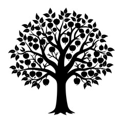 Obraz premium Apple Tree Silhouette vector illustration