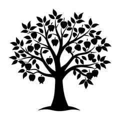 Obraz premium Apple Tree Silhouette vector illustration